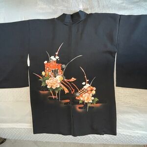 Vintage Kimono Hoari Jacket  Handpainted Silk 100%